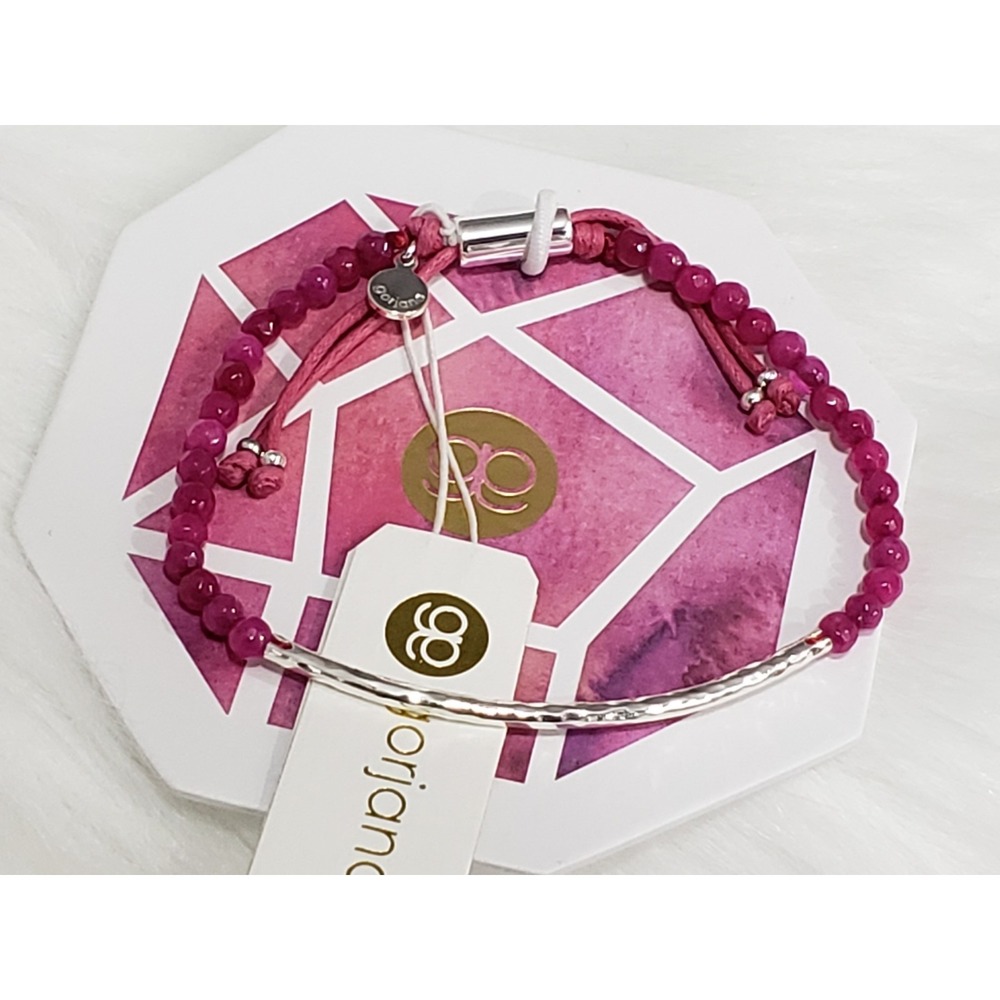 NEW ADJUSTABLE Gorjana Power Gemstone Pink Jade Beaded Bracelet Dream